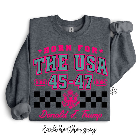 Pink Born For The USA Trump DTF Transfer