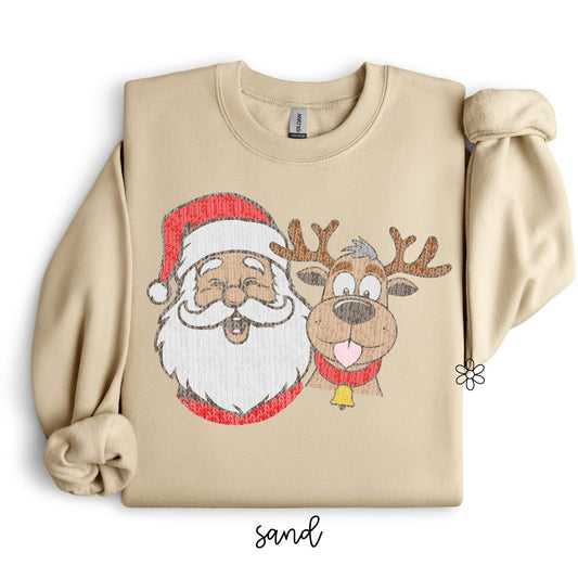 Santa and Reindeer DTF Transfer