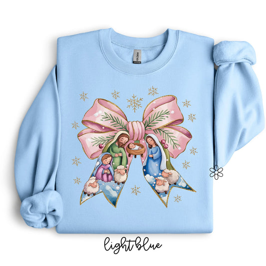 Nativity Scene Coquette Bow DTF Transfer