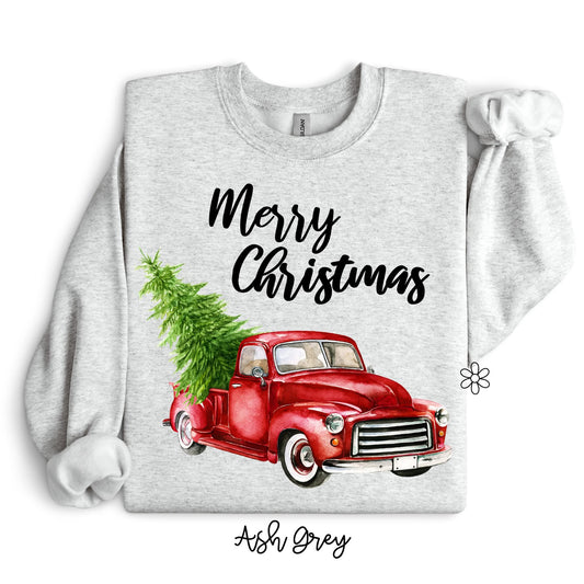 Merry Christmas Red Truck DTF Transfer