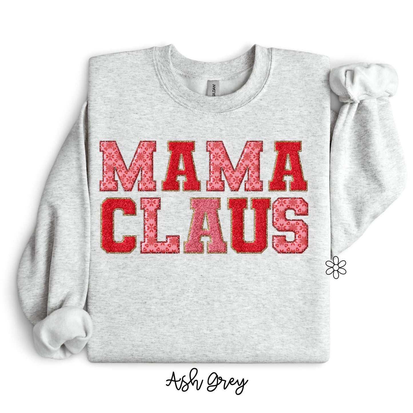 Chenille Letters Mama Claus DTF Transfer