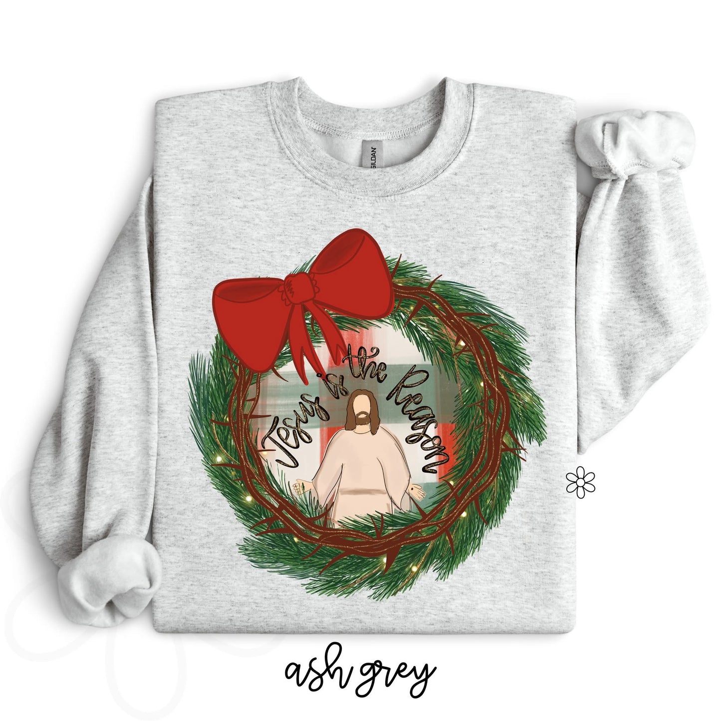 Jesus Is The Reason Plaid Wreath DTF Transfer