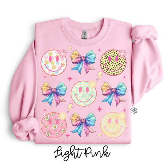 Youth Smiley Coquette Bow Tee