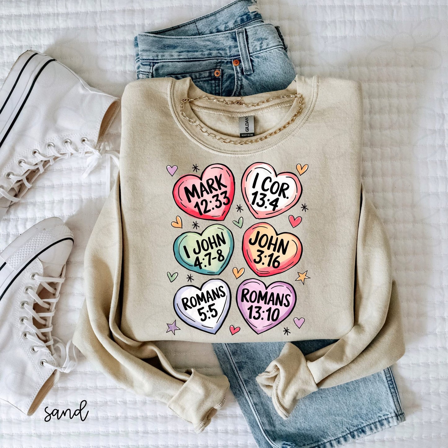 Bible Verse Hearts DTF Transfer