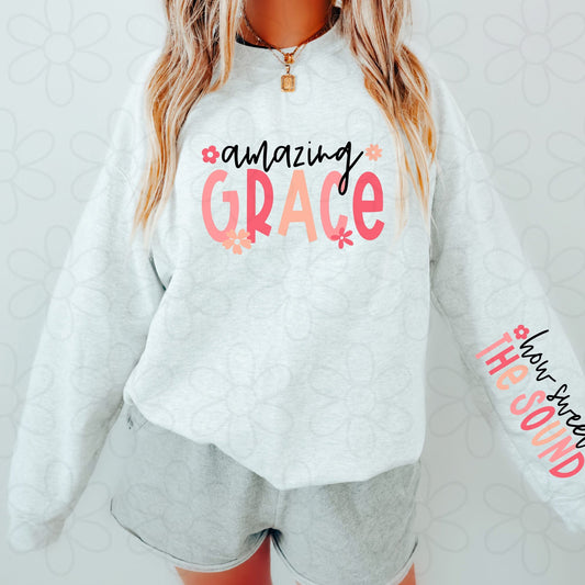 Pink Amazing Grace How Sweet The Sound DTF Transfer