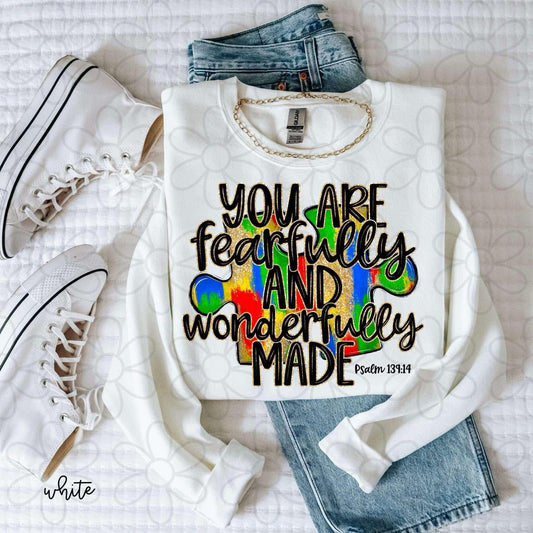 Autism Fearfully and Wonderfully Made Tee