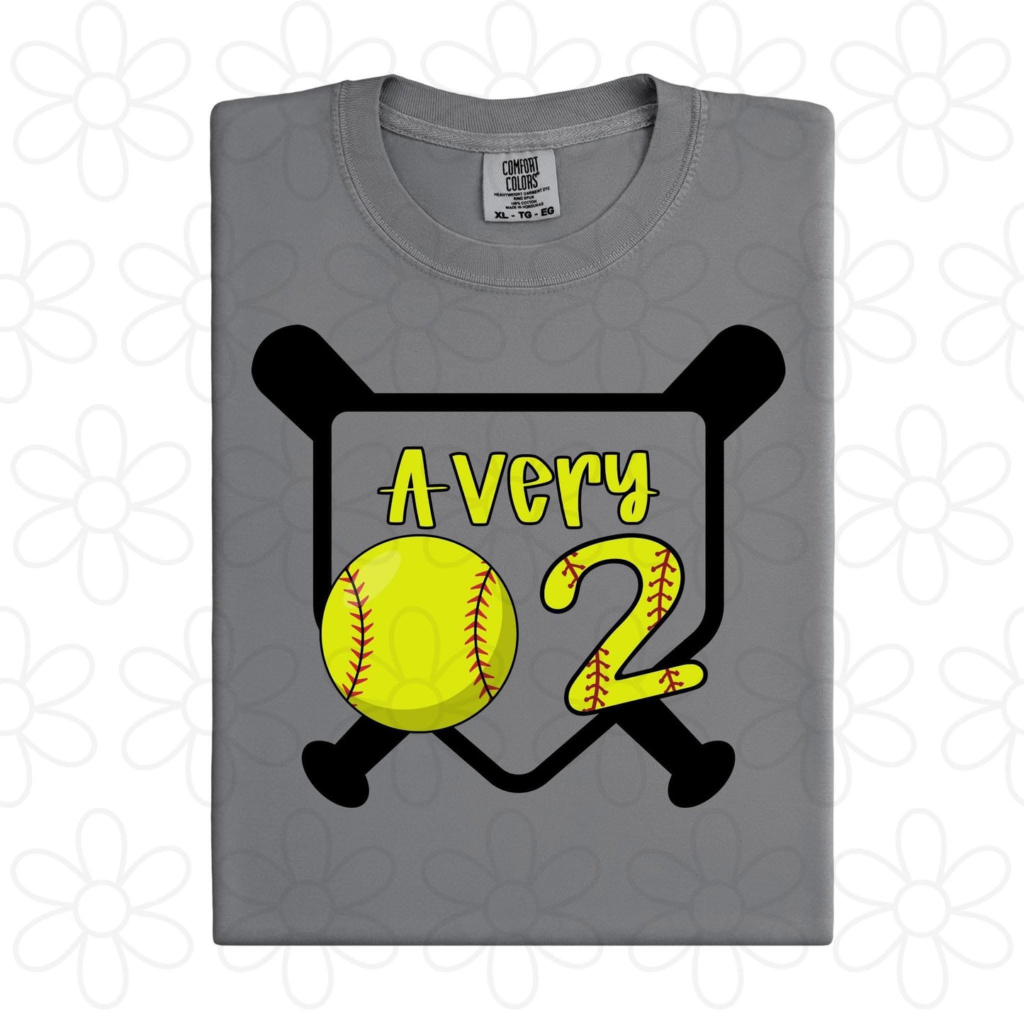 Custom Name & Number Softball Plate DTF Transfer