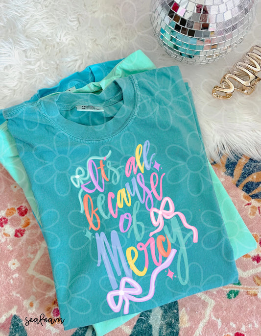 It's All Because Of Mercy Bows DTF Transfer