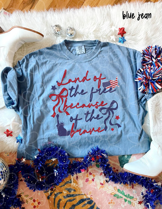 Land Of The Free Because Of The Brave DTF Transfer