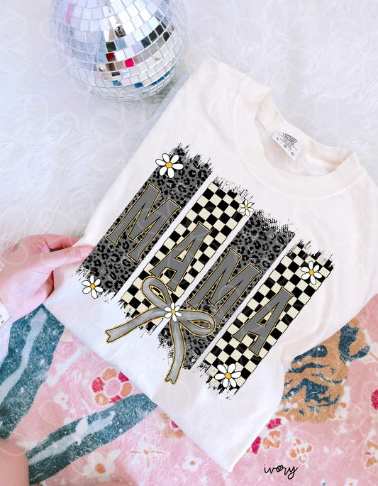 Leopard Checkered Coquette Mama DTF Transfer