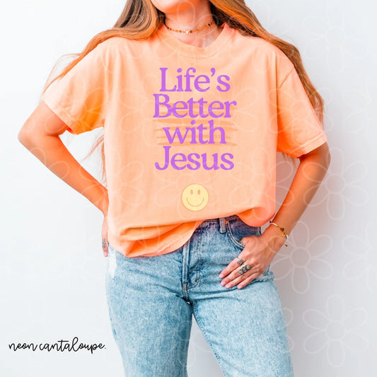 Life's Better With Jesus DTF Transfer