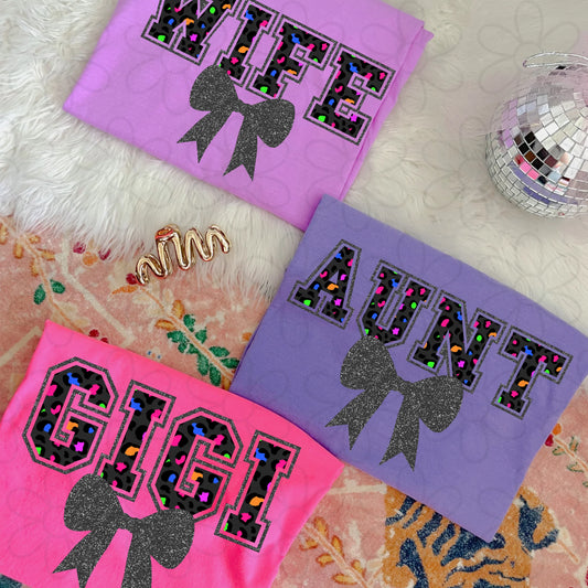 Neon Leopard Custom Name DTF Transfer