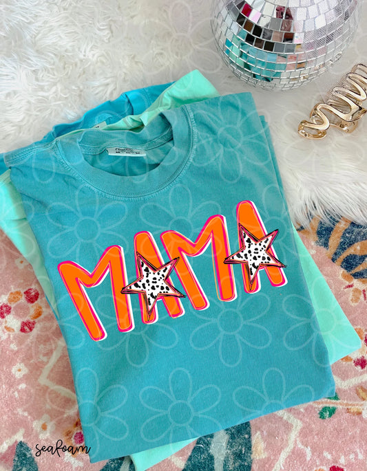 Orange Stars Mama DTF Transfer