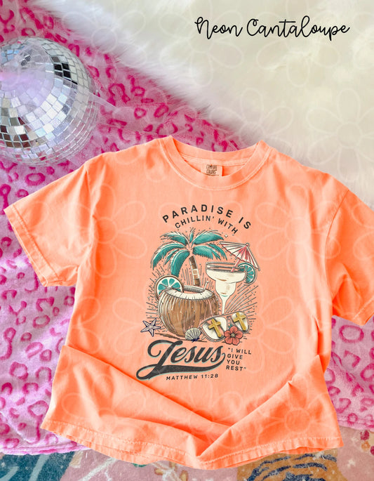 Paradise Is Chillin With Jesus DTF Transfer
