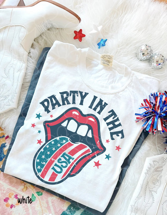 Party In The USA Mouth DTF Transfer