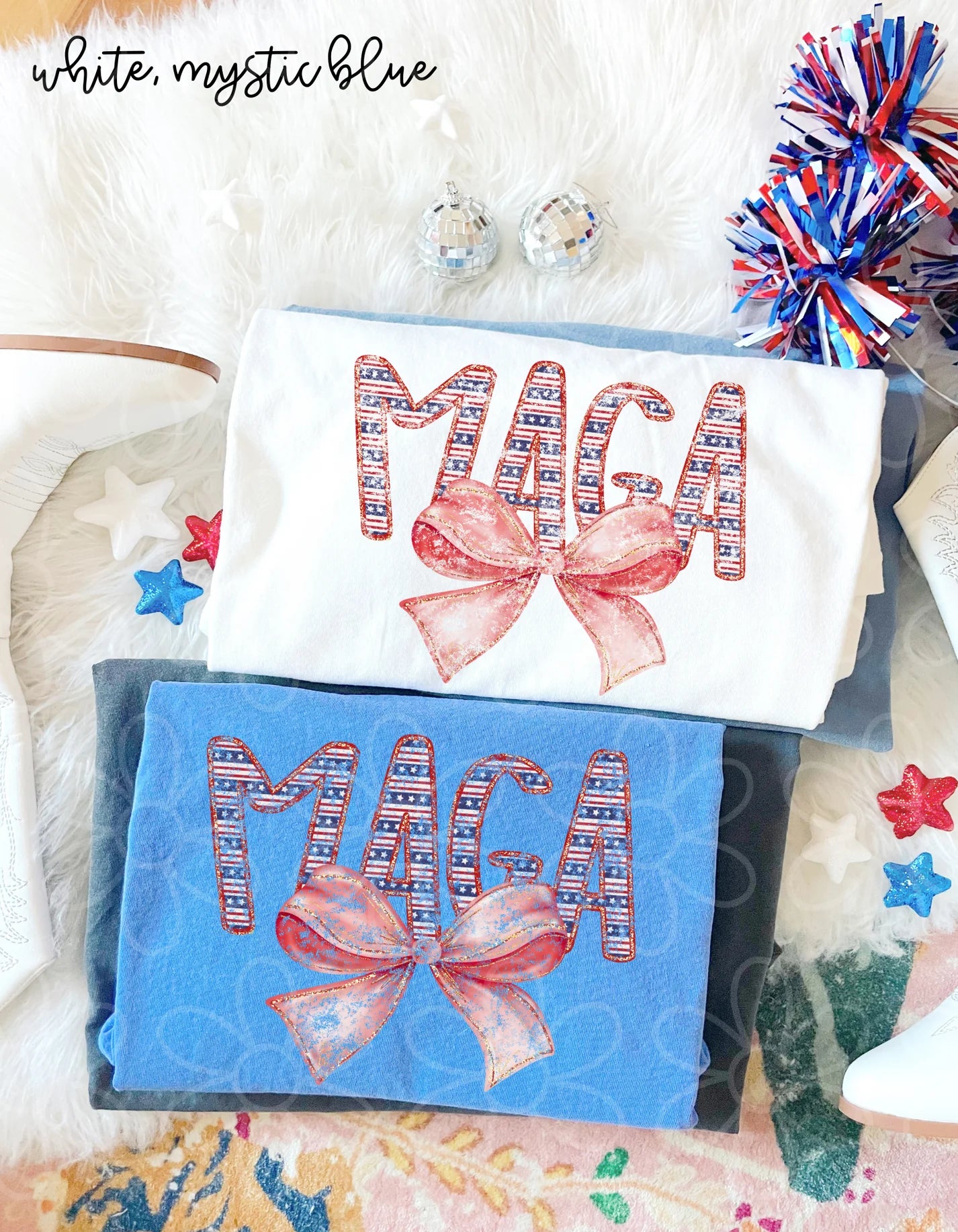 Patriotic MAGA Bow DTF Transfer