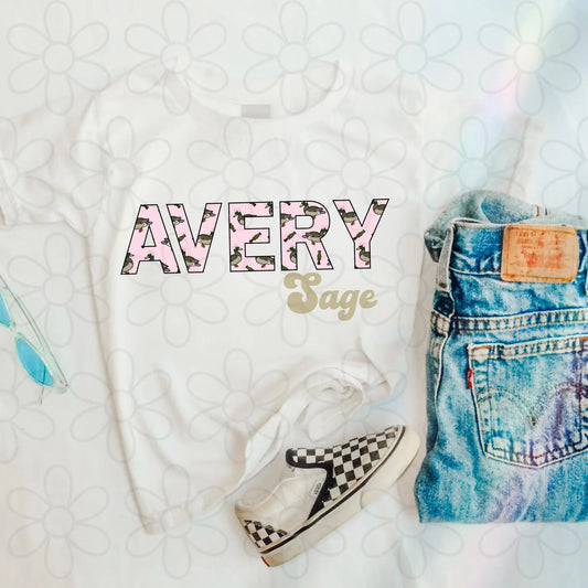 Pink Bow Duck Custom Name DTF Transfer