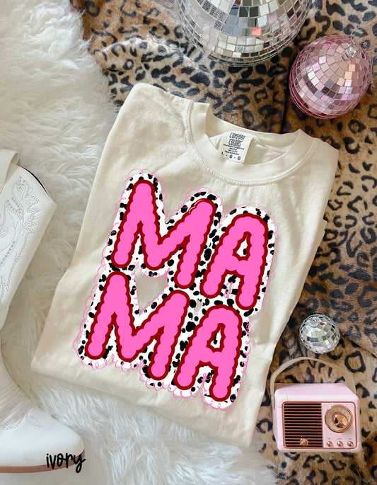 Pink Dalmatian MaMa DTF Transfer