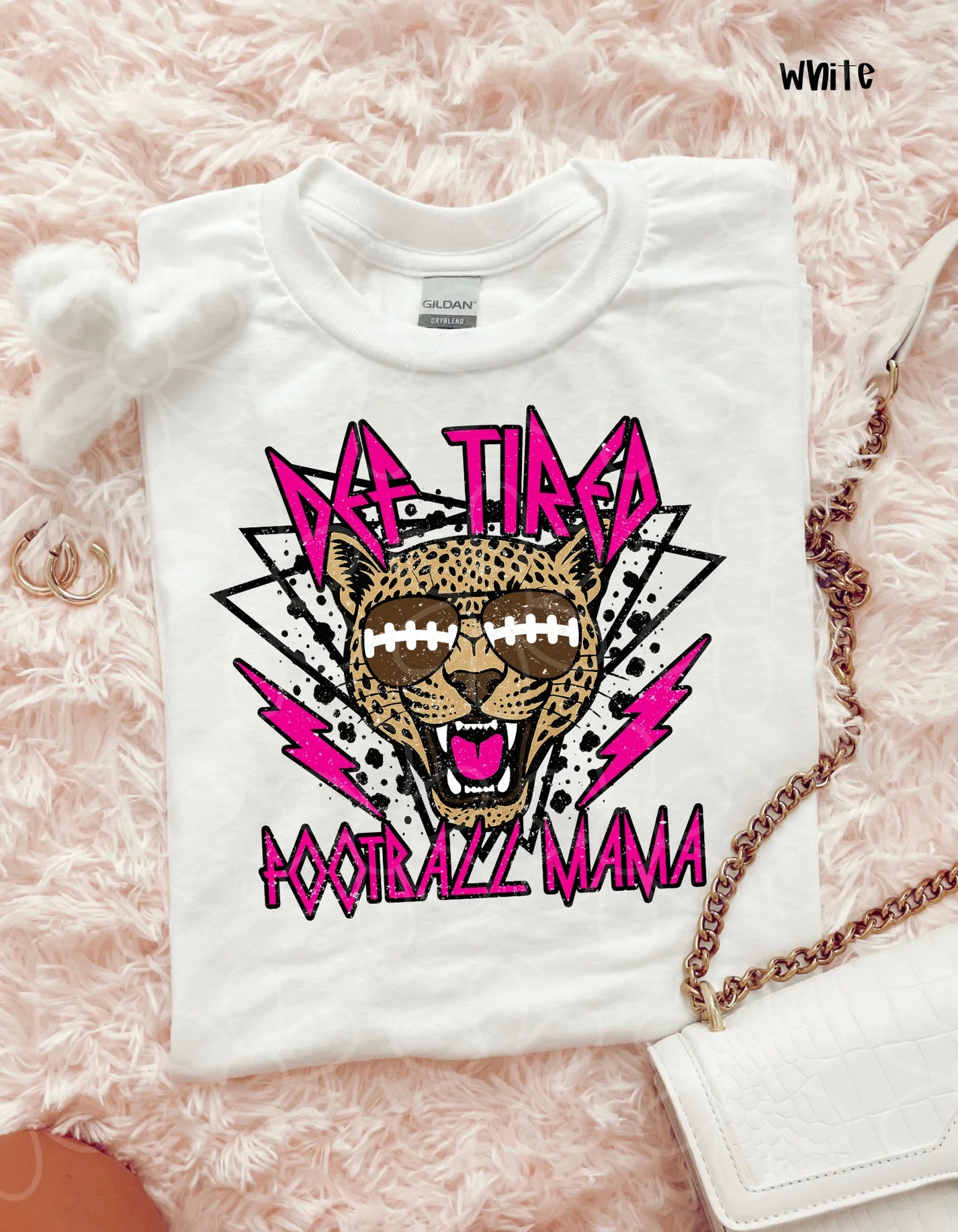 Pink Def Tired Football MaMa DTF Transfer