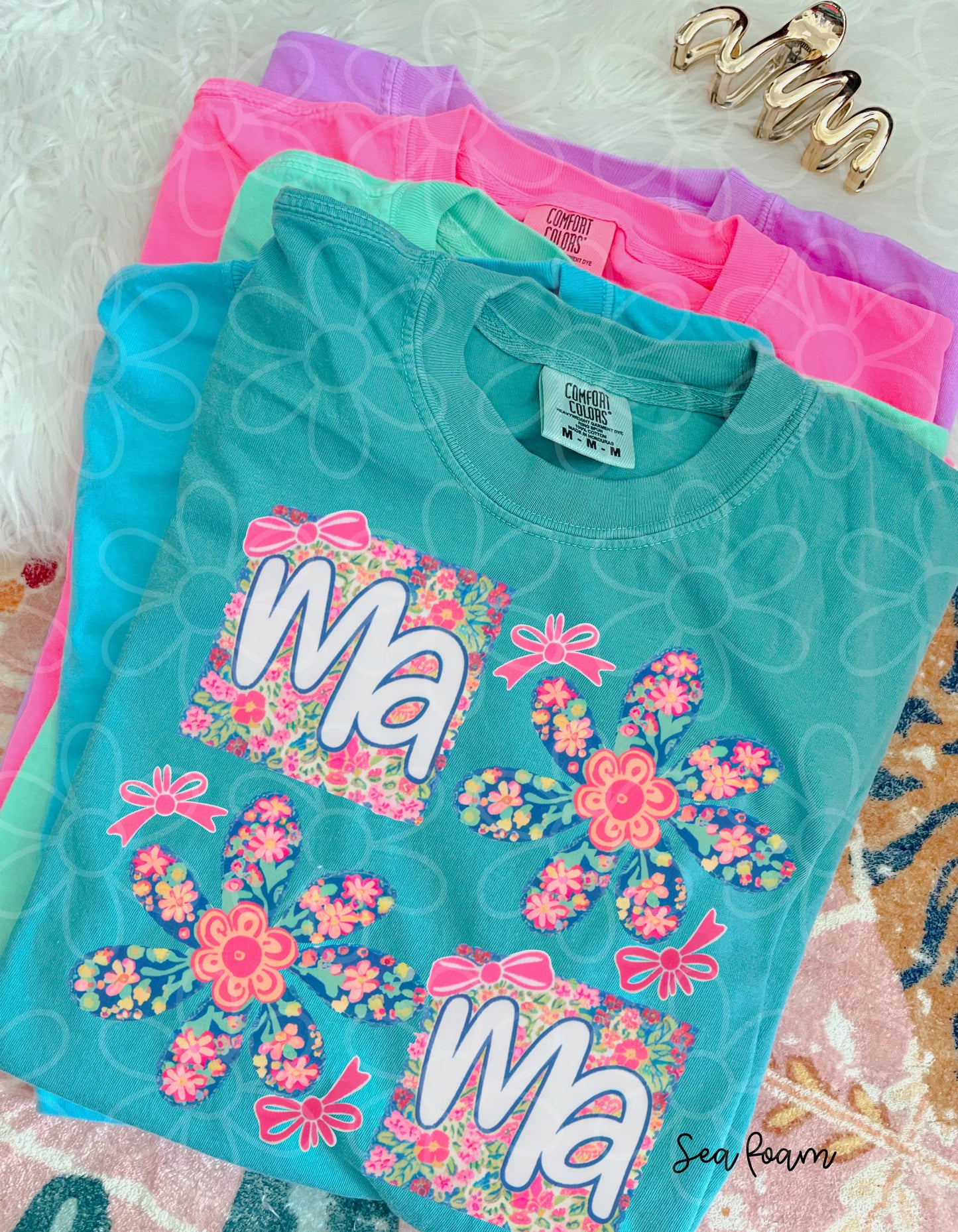 Pink Flora Coquette Mama DTF Transfer