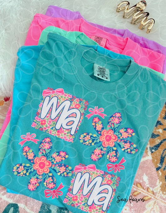 Pink Flora Coquette Mama DTF Transfer