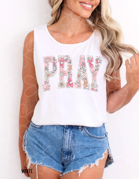 Pink Floral Pray DTF Transfer