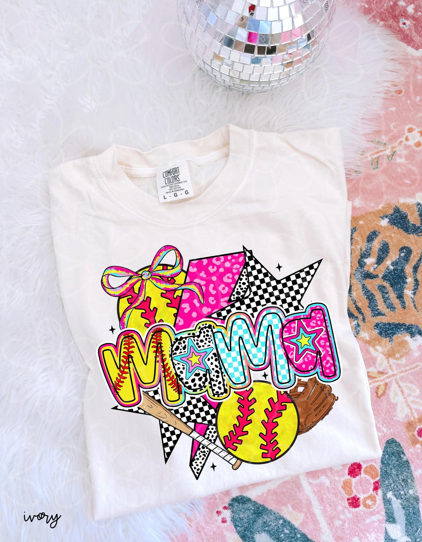 Pink Leopard Softball Mama DTF Transfer