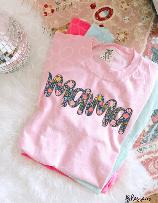 Pink & Yellow Floral Mama DTF