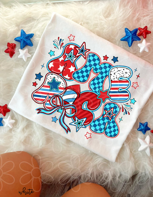 Preppy America Check DTF Transfer