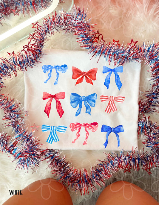 RWB Coquette Bows DTF Transfer