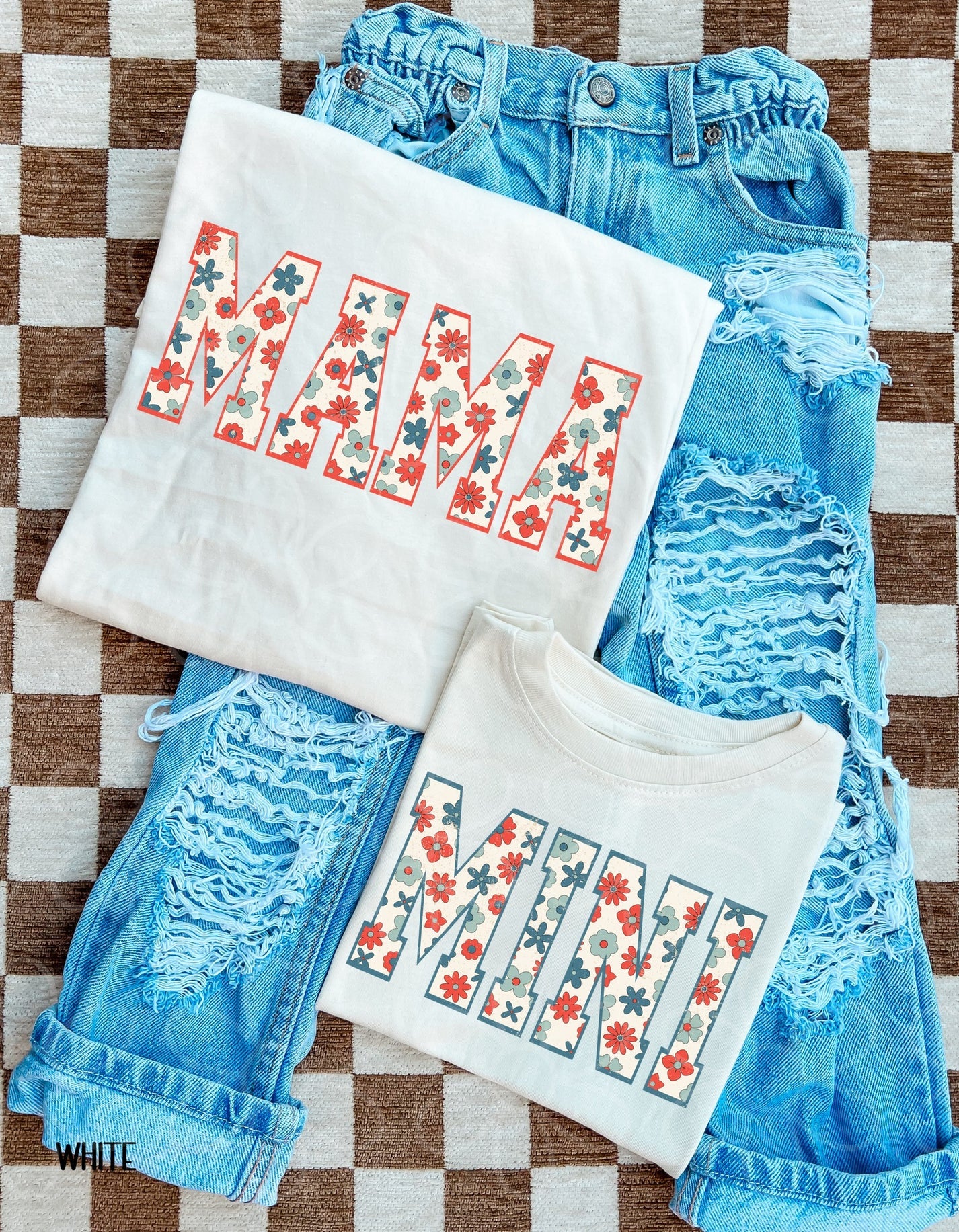 RWB Floral Mini DTF Transfer