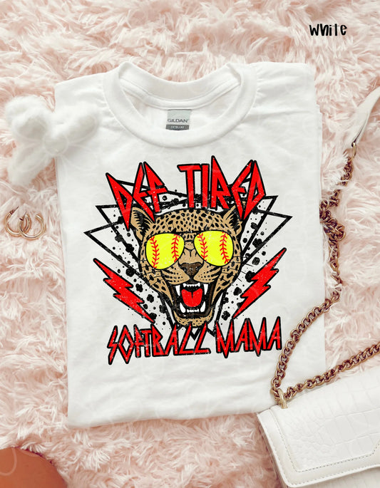 Red Def Leopard Softball MaMa DTF Transfer