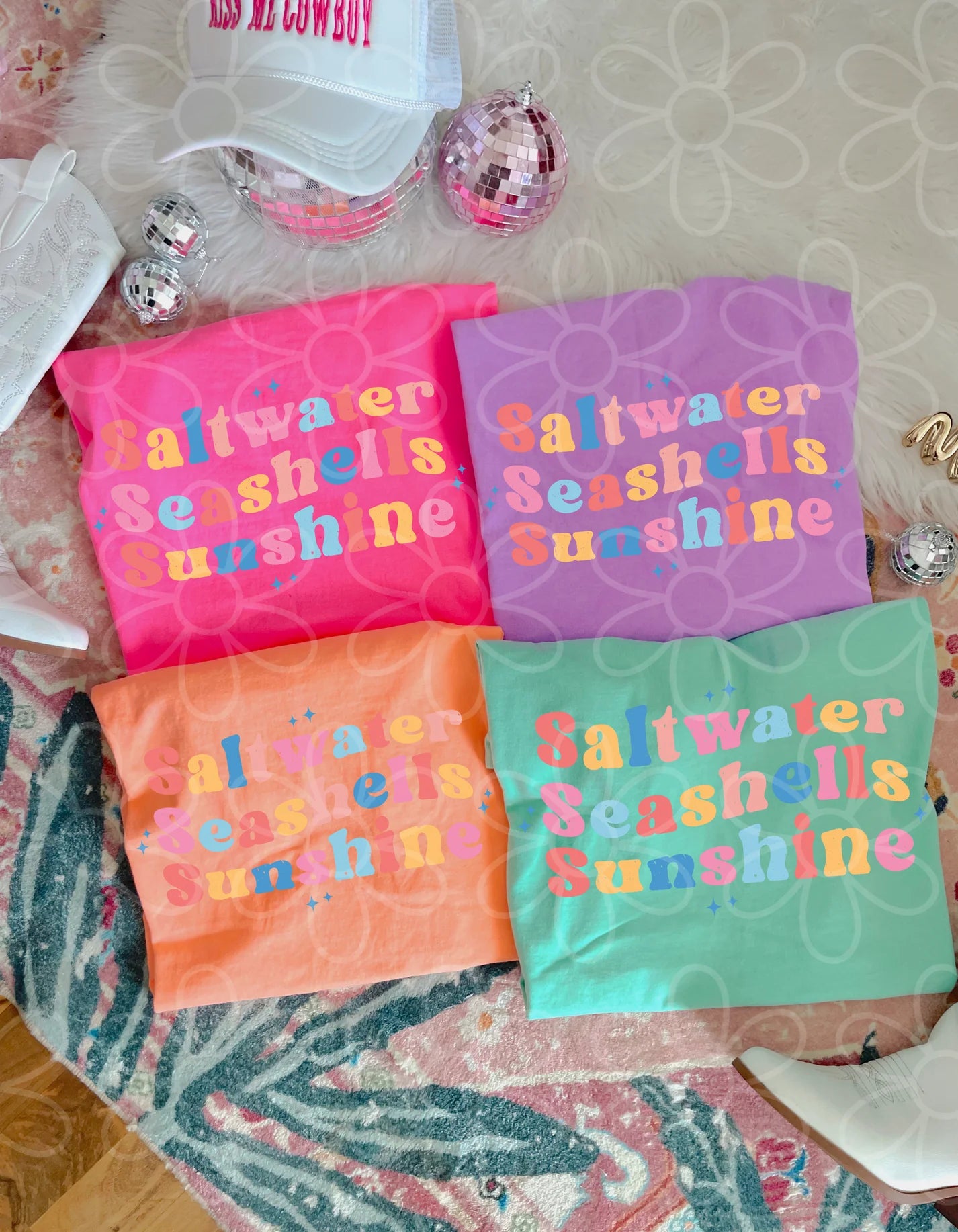 Saltwater Seashells Sunshine DTF Transfer