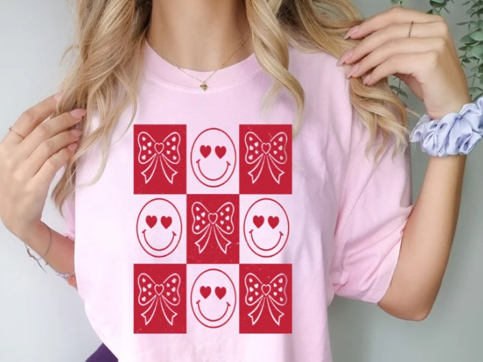 SMILEY BOW SQUARE - SINGLE COLOR SCREEN PRINT