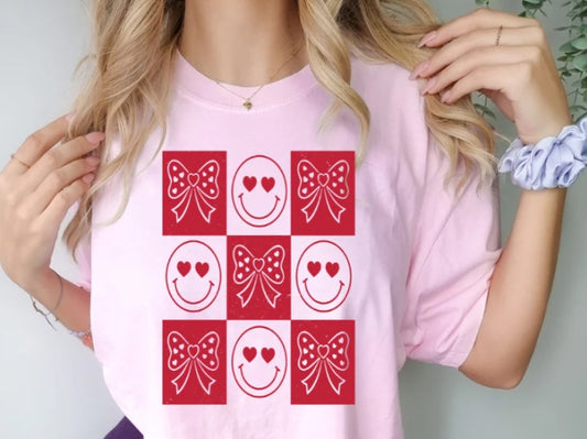 SMILEY BOW SQUARE - SINGLE COLOR SCREEN PRINT