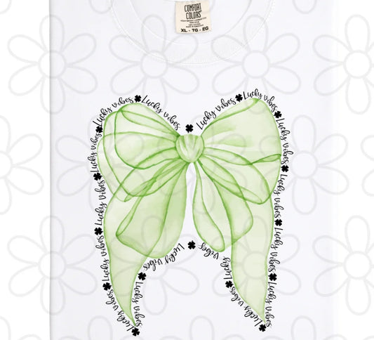 Lucky Vibes Coquette Bow DTF Transfer