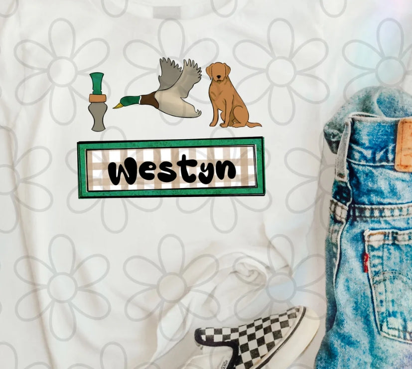 Custom Duck Hunt Name DTF Transfer