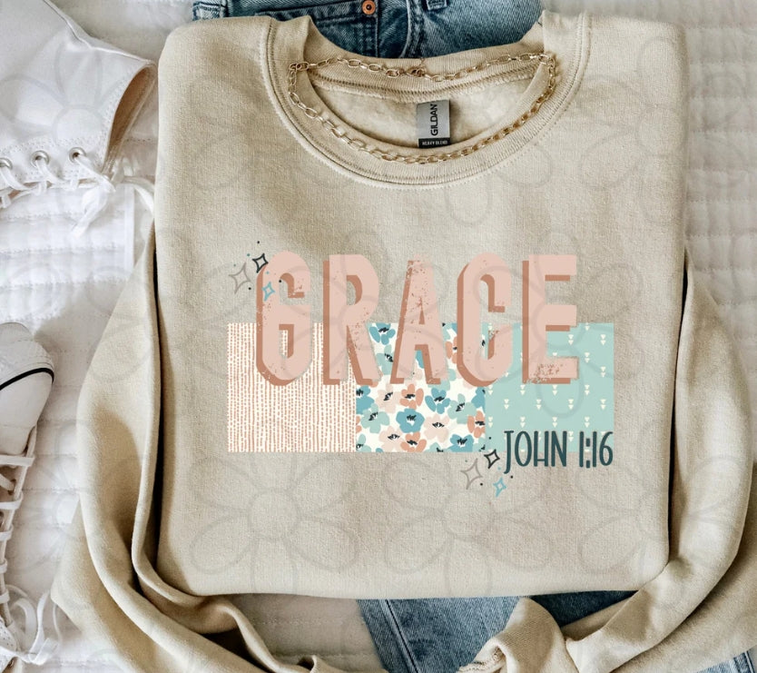 Boho Grace John 1:16 DTF Transfer