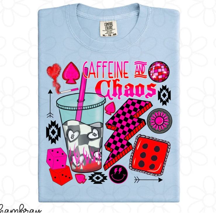 Pink Caffeine & Chaos DTF Transfer