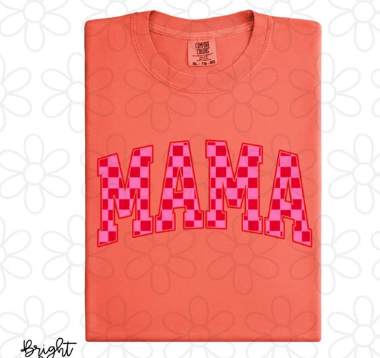 Pink and Red Check Mama DTF Transfer