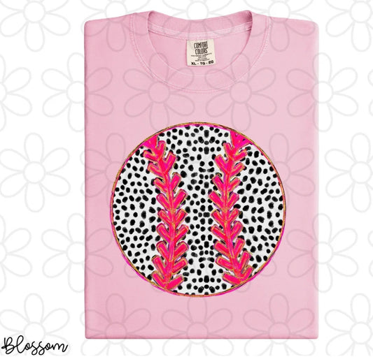 Dalmatian Gold Glitter Baseball DTF Transfer