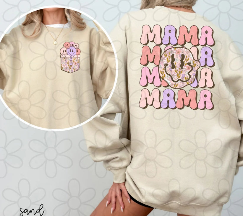 Retro Smiley Mama DTF Transfer