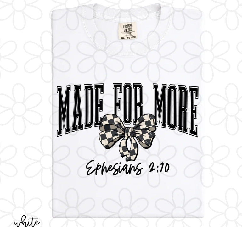 Made For More Check Bow DTF Transfer