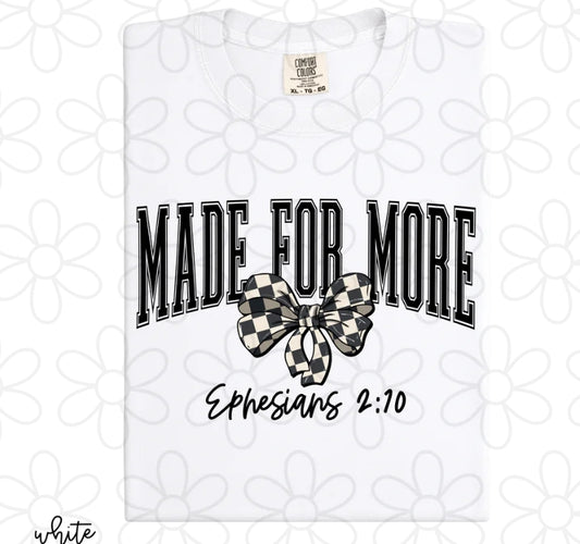 Made For More Check Bow DTF Transfer