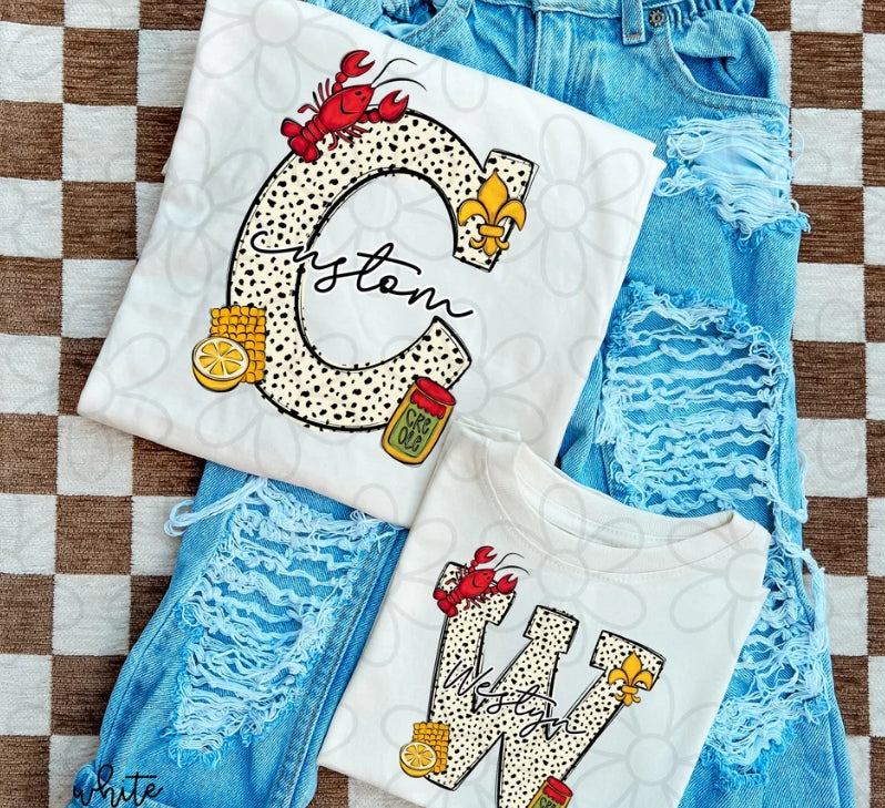 Custom Cajun Doddle Letter DTF Transfer