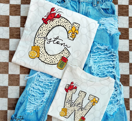 Custom Cajun Doddle Letter DTF Transfer
