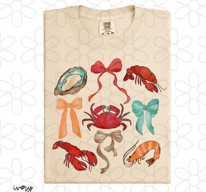 Seafood Bow Coquette DTF Transfer
