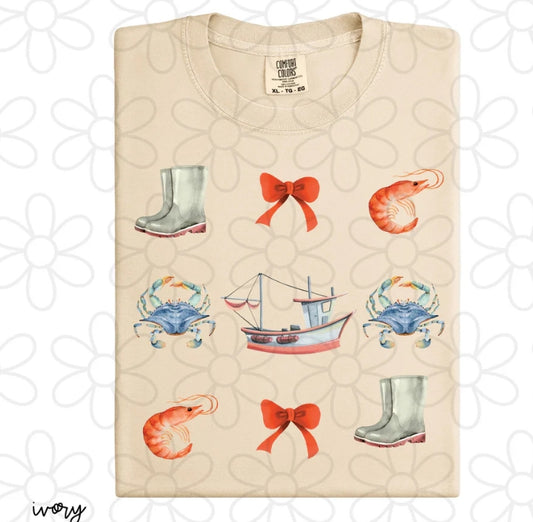 Shrimp And Crab Coquette DTF Transfer