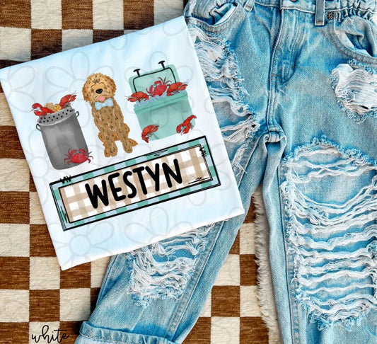 Custom Boy Crawfish Boil DTF Transfer