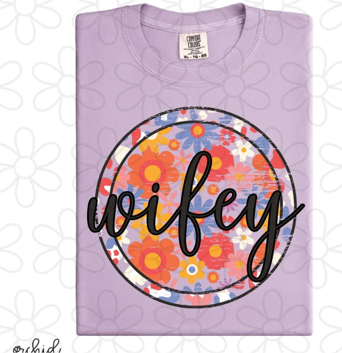 Custom Retro Floral Circle DTF Transfer